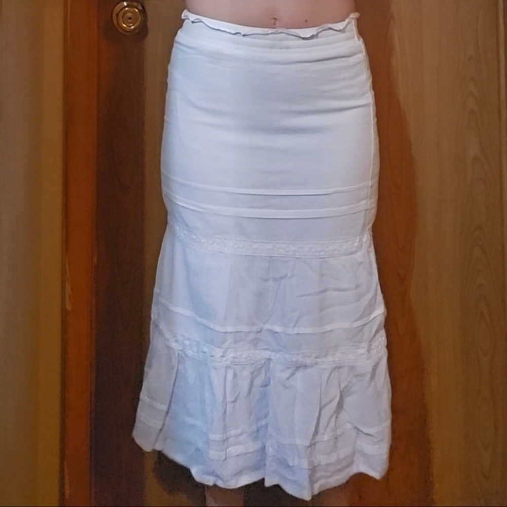 Bohemian White Maxi Skirt